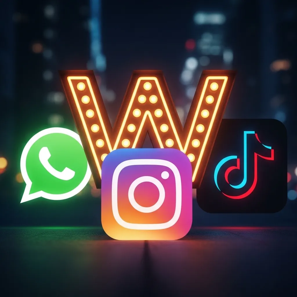 W, WhatsApp, Instagram, TikTok